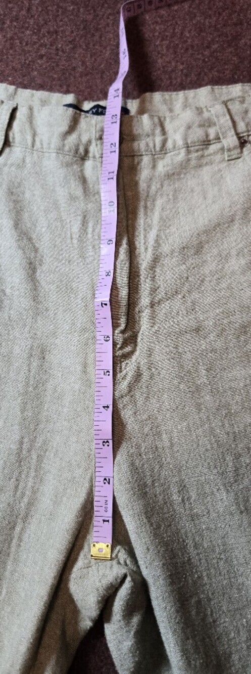 Vintage Bill Blass Linen Blend Trousers In Light Green Size 16 - Picture 9 of 15